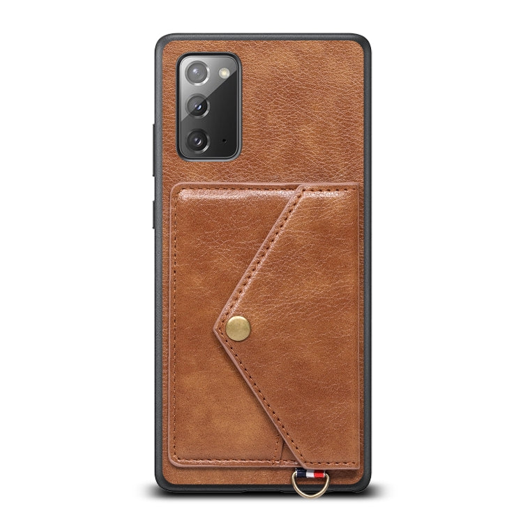 For Samsung Galaxy Note20 Litchi Texture Silicone + PC + PU Leather Back Cover Shockproof Case with Card Slot