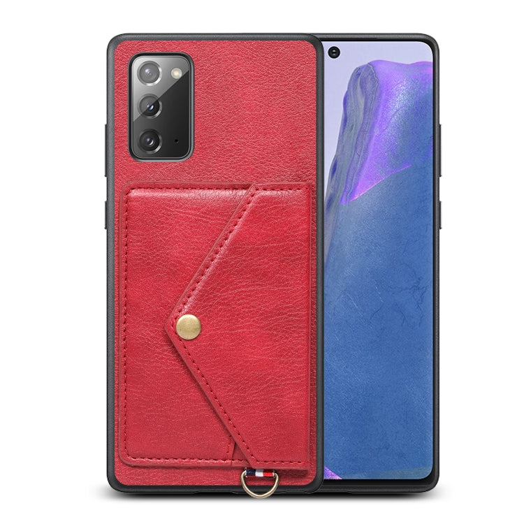For Samsung Galaxy Note20 Litchi Texture Silicone + PC + PU Leather Back Cover Shockproof Case with Card Slot