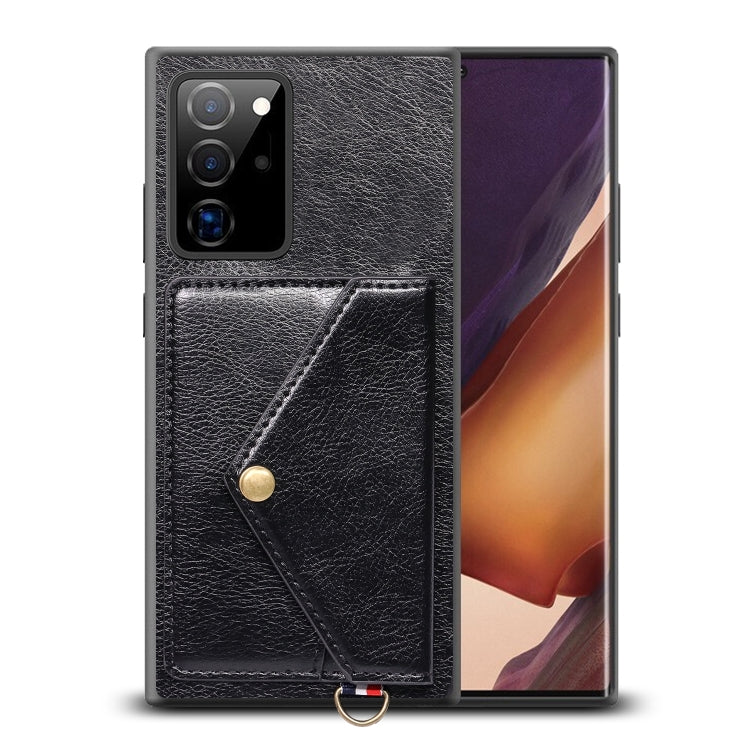For Samsung Galaxy Note20 Ultra Litchi Texture Silicone + PC + PU Leather Back Cover Shockproof Case with Card Slot