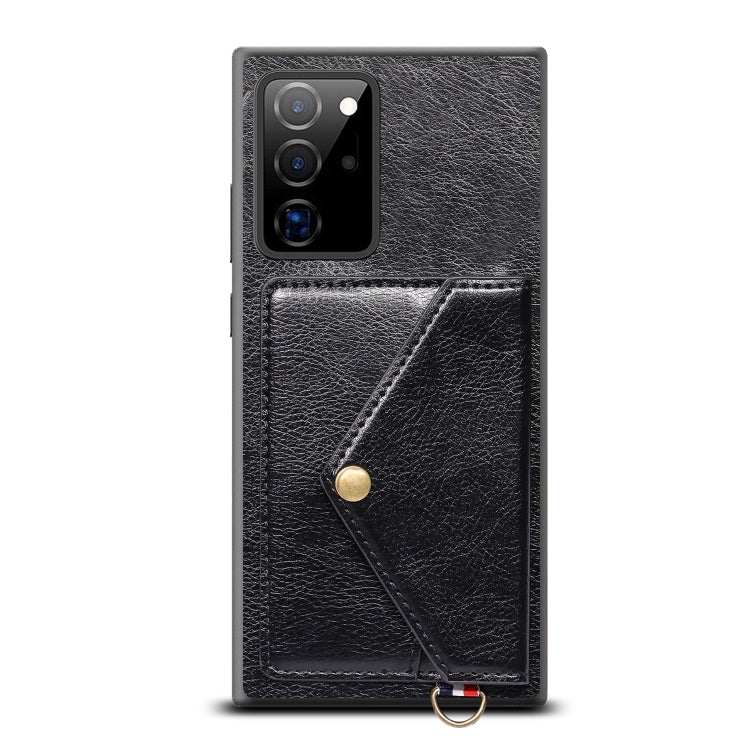 For Samsung Galaxy Note20 Ultra Litchi Texture Silicone + PC + PU Leather Back Cover Shockproof Case with Card Slot