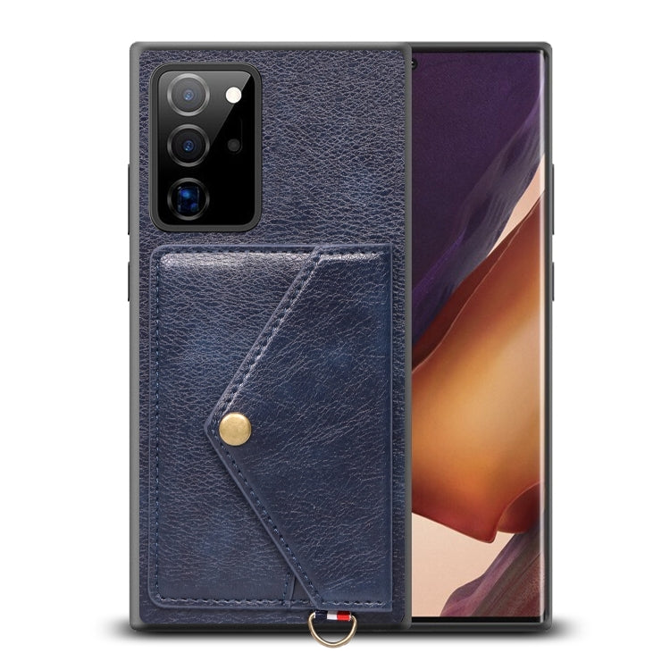 For Samsung Galaxy Note20 Ultra Litchi Texture Silicone + PC + PU Leather Back Cover Shockproof Case with Card Slot