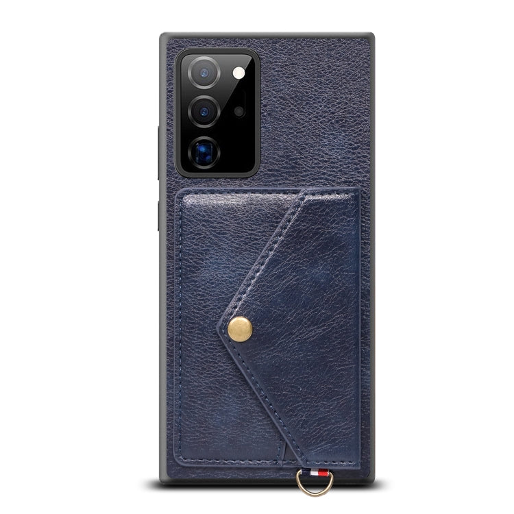 For Samsung Galaxy Note20 Ultra Litchi Texture Silicone + PC + PU Leather Back Cover Shockproof Case with Card Slot