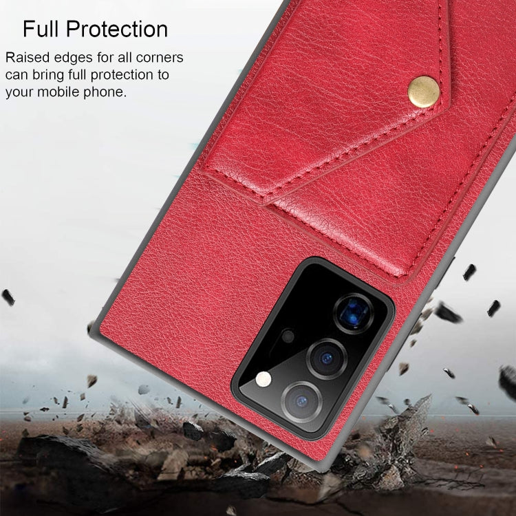 For Samsung Galaxy Note20 Ultra Litchi Texture Silicone + PC + PU Leather Back Cover Shockproof Case with Card Slot