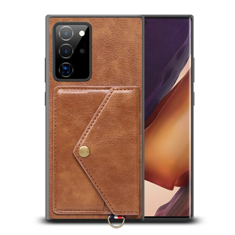 For Samsung Galaxy Note20 Ultra Litchi Texture Silicone + PC + PU Leather Back Cover Shockproof Case with Card Slot