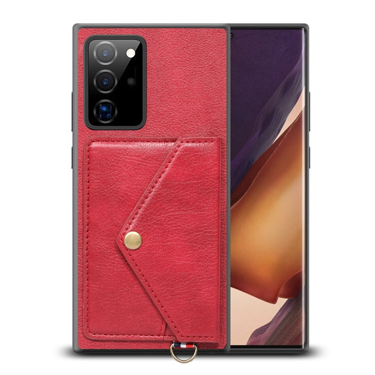 For Samsung Galaxy Note20 Ultra Litchi Texture Silicone + PC + PU Leather Back Cover Shockproof Case with Card Slot