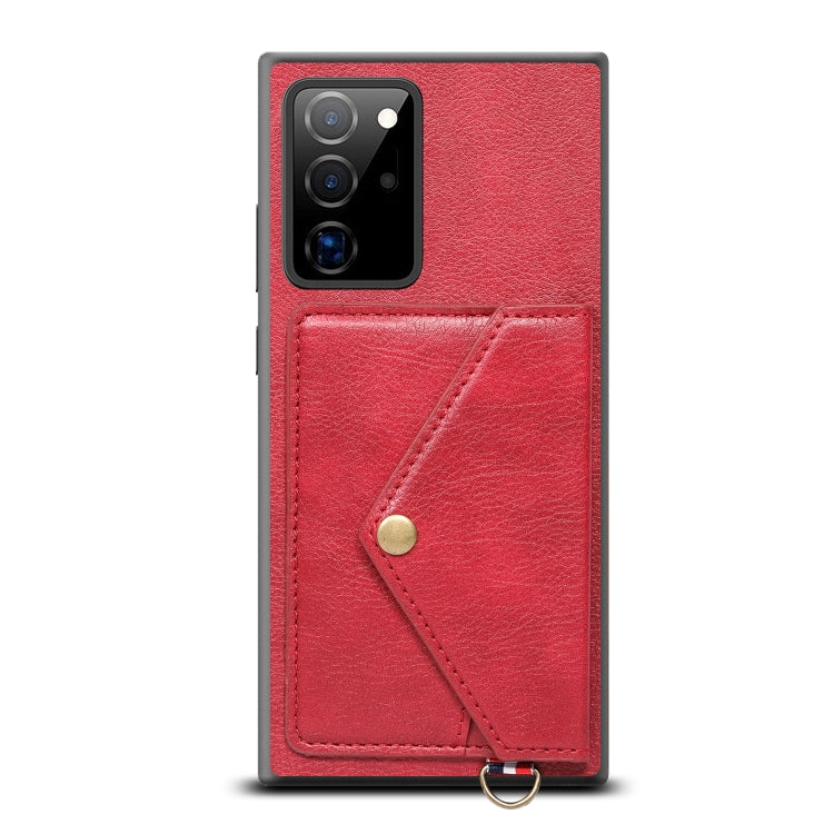 For Samsung Galaxy Note20 Ultra Litchi Texture Silicone + PC + PU Leather Back Cover Shockproof Case with Card Slot