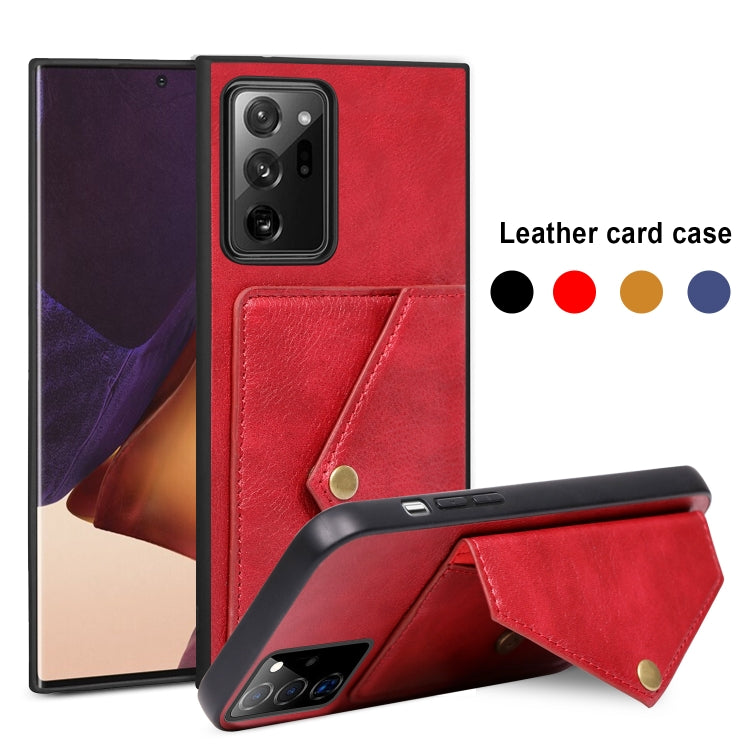 For Samsung Galaxy Note20 Ultra Litchi Texture Silicone + PC + PU Leather Back Cover Shockproof Case with Card Slot
