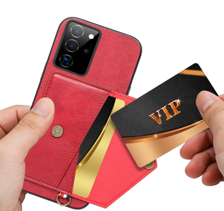 For Samsung Galaxy Note20 Ultra Litchi Texture Silicone + PC + PU Leather Back Cover Shockproof Case with Card Slot