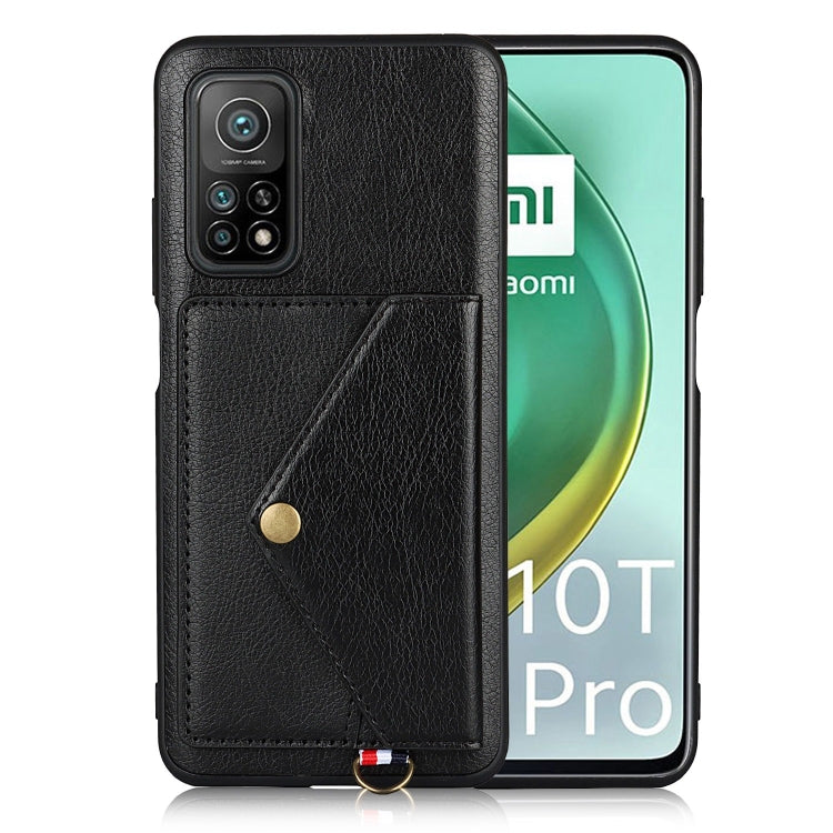 For Xiaomi Mi 10T Pro 5G Litchi Texture Silicone + PC + PU Leather Back Cover Shockproof Case with Card Slot
