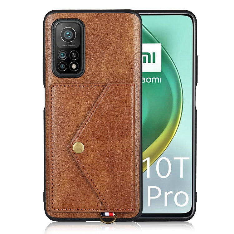 For Xiaomi Mi 10T Pro 5G Litchi Texture Silicone + PC + PU Leather Back Cover Shockproof Case with Card Slot