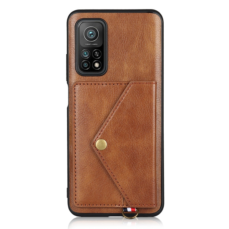 For Xiaomi Mi 10T Pro 5G Litchi Texture Silicone + PC + PU Leather Back Cover Shockproof Case with Card Slot