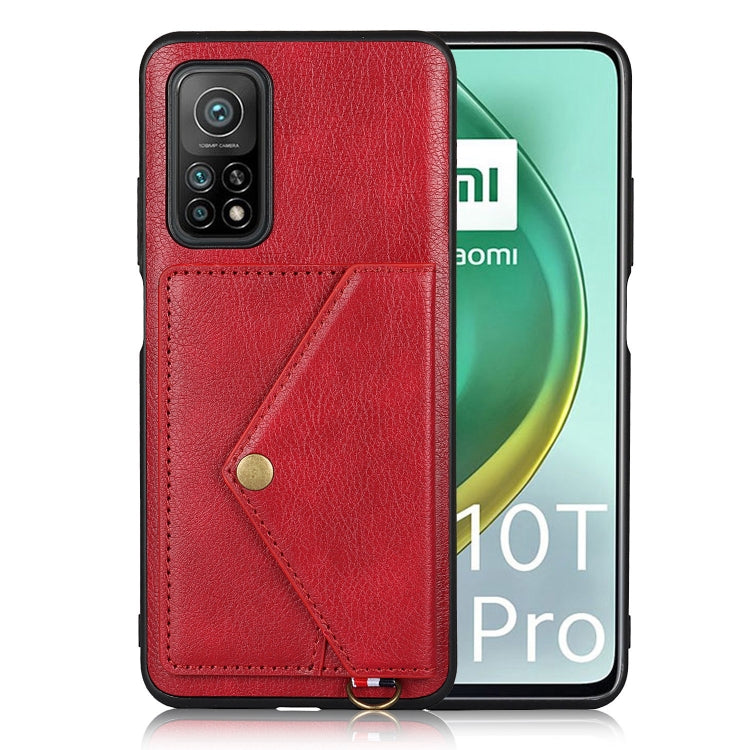For Xiaomi Mi 10T Pro 5G Litchi Texture Silicone + PC + PU Leather Back Cover Shockproof Case with Card Slot