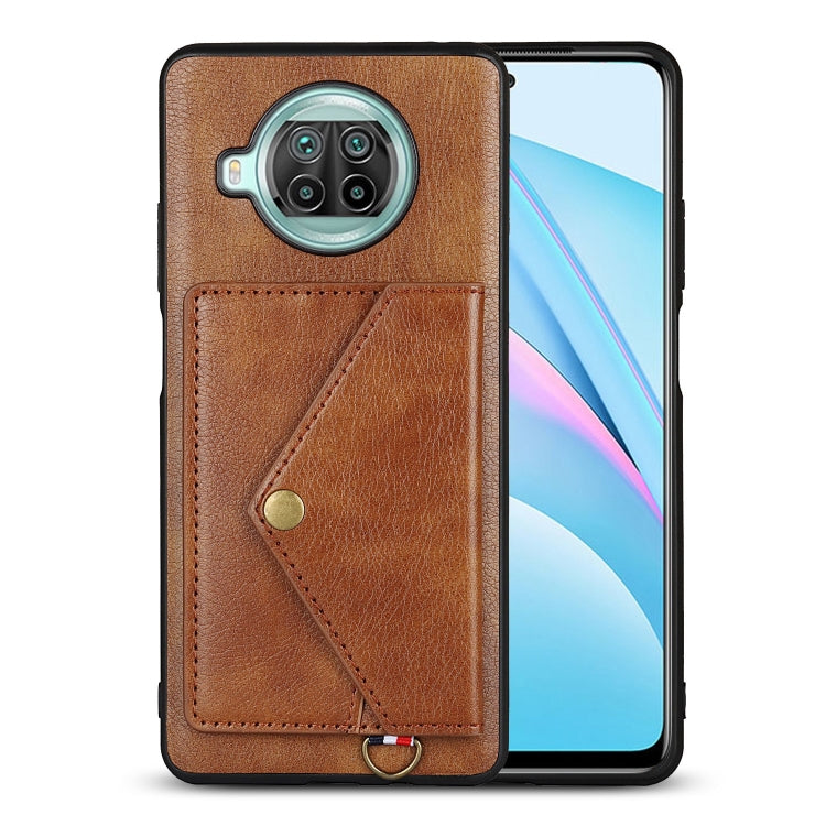 For Xiaomi Mi 10T Lite 5G Litchi Texture Silicone + PC + PU Leather Back Cover Shockproof Case with Card Slot