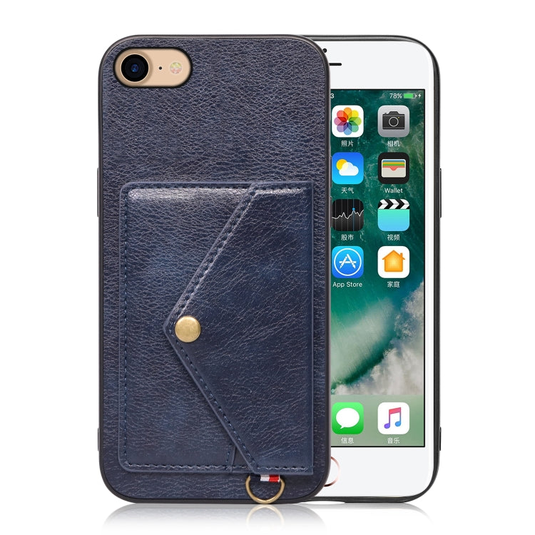 For iPhone SE 2022 / SE 2020 / 8 / 7 Litchi Texture Silicone + PC + PU Leather Back Cover Shockproof Case with Card Slot