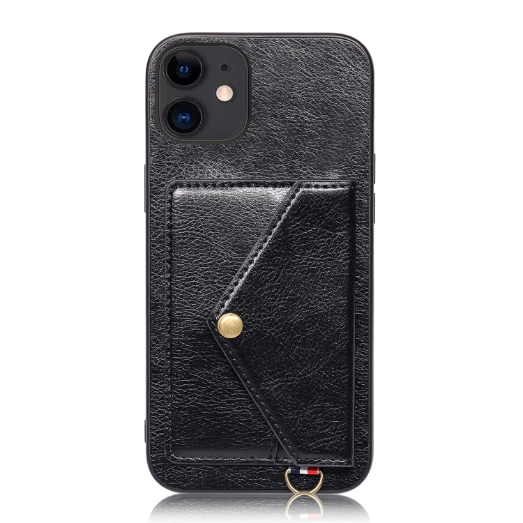 For iPhone 11 Litchi Texture Silicone + PC + PU Leather Back Cover Shockproof Case with Card Slot