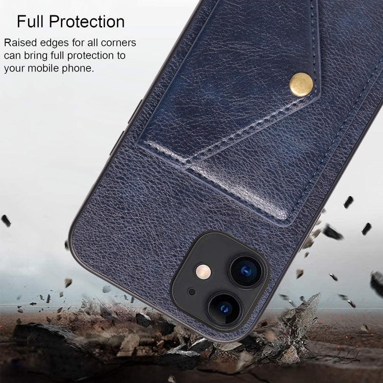 For iPhone 11 Litchi Texture Silicone + PC + PU Leather Back Cover Shockproof Case with Card Slot