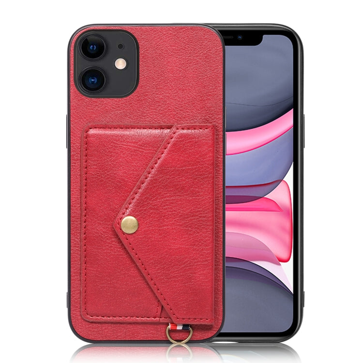 For iPhone 11 Litchi Texture Silicone + PC + PU Leather Back Cover Shockproof Case with Card Slot