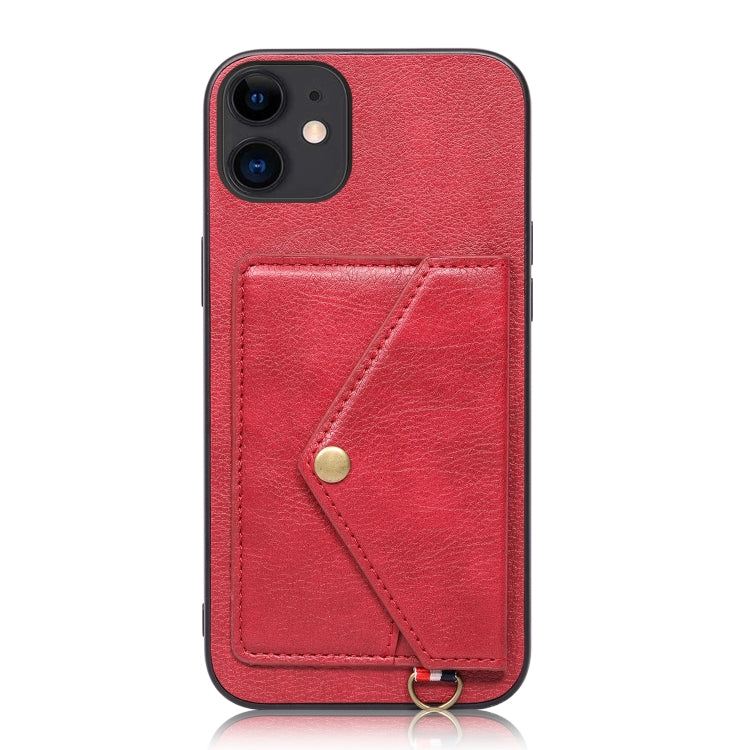 For iPhone 11 Litchi Texture Silicone + PC + PU Leather Back Cover Shockproof Case with Card Slot