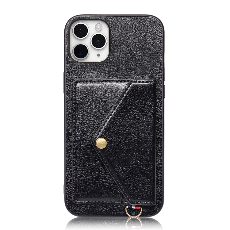 For iPhone 11 Pro Max Litchi Texture Silicone + PC + PU Leather Back Cover Shockproof Case with Card Slot