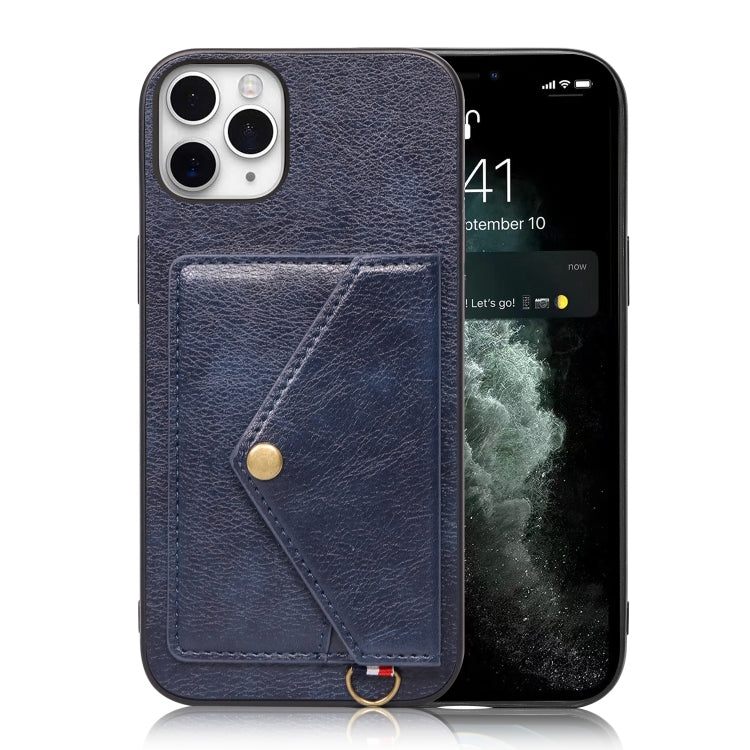 For iPhone 11 Pro Max Litchi Texture Silicone + PC + PU Leather Back Cover Shockproof Case with Card Slot