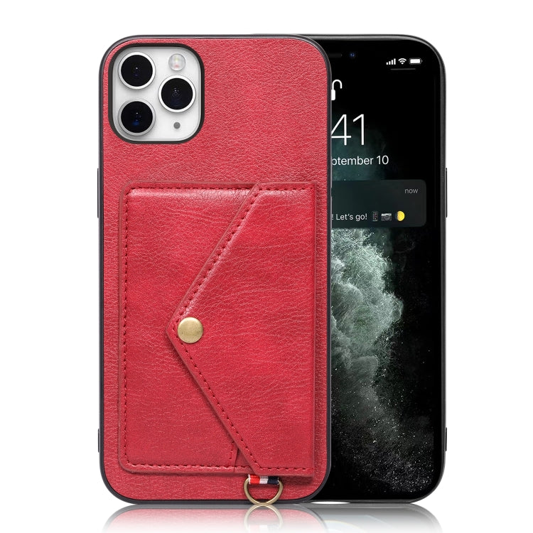 For iPhone 11 Pro Max Litchi Texture Silicone + PC + PU Leather Back Cover Shockproof Case with Card Slot