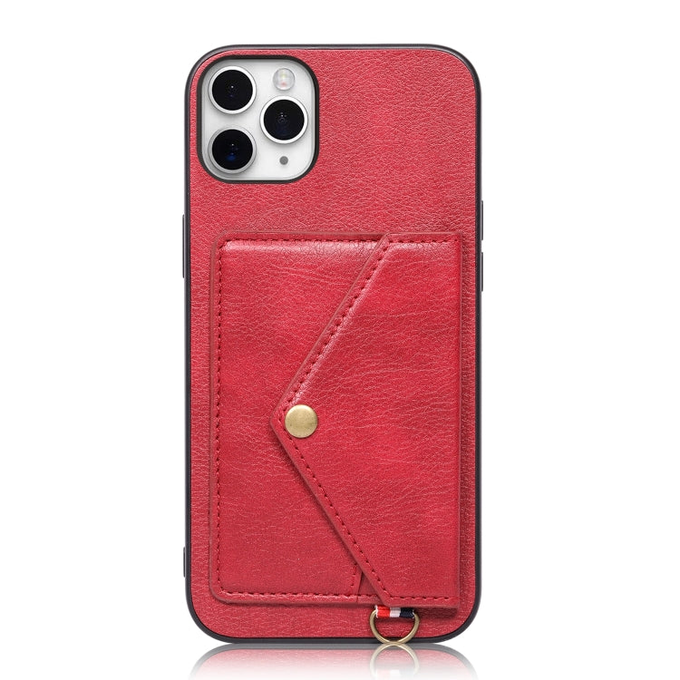 For iPhone 11 Pro Max Litchi Texture Silicone + PC + PU Leather Back Cover Shockproof Case with Card Slot