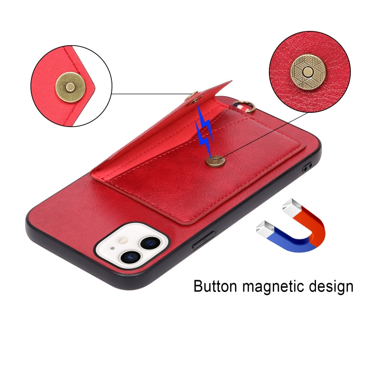 For iPhone 12 / 12 Pro Litchi Texture Silicone + PC + PU Leather Back Cover Shockproof Case with Card Slot