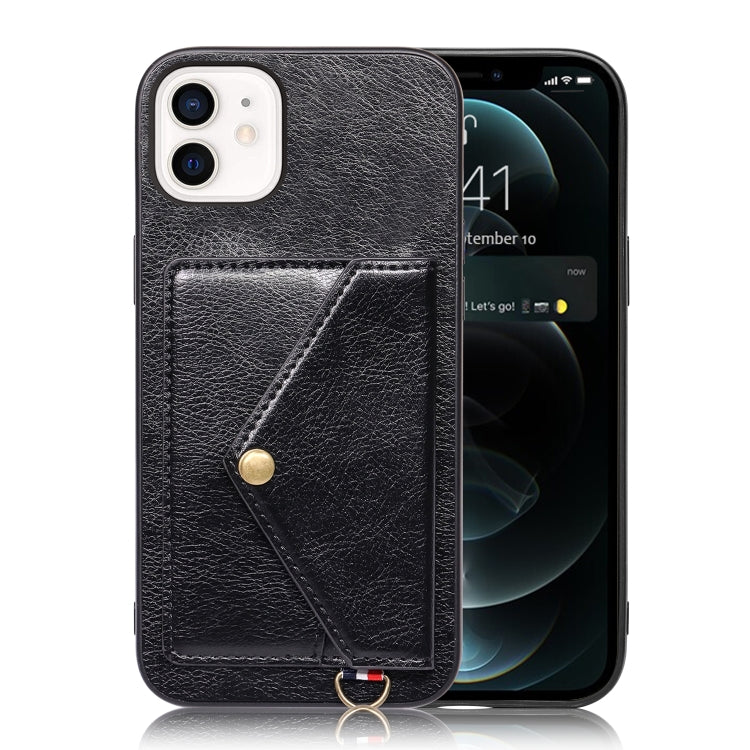 For iPhone 12 mini Litchi Texture Silicone + PC + PU Leather Back Cover Shockproof Case with Card Slot