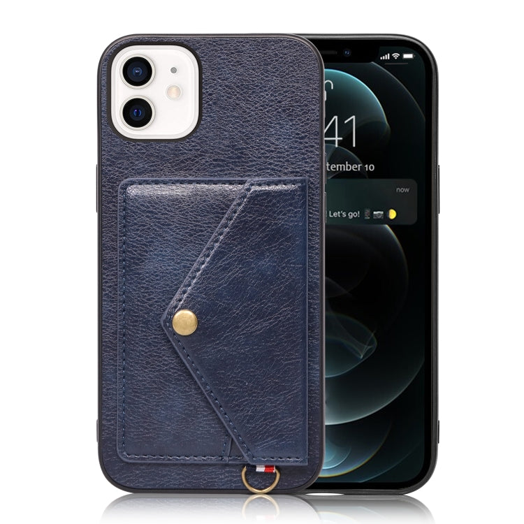 For iPhone 12 mini Litchi Texture Silicone + PC + PU Leather Back Cover Shockproof Case with Card Slot