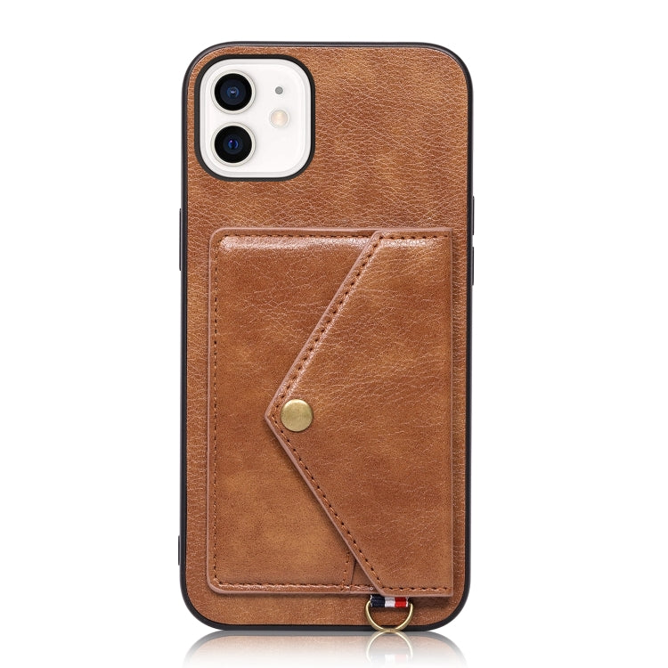 For iPhone 12 mini Litchi Texture Silicone + PC + PU Leather Back Cover Shockproof Case with Card Slot