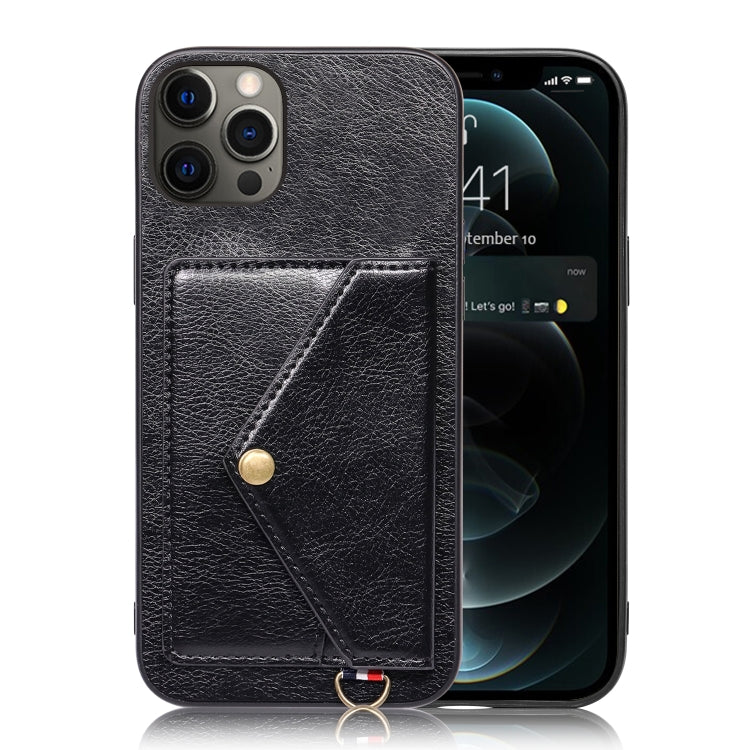 For iPhone 12 Pro Max Litchi Texture Silicone + PC + PU Leather Back Cover Shockproof Case with Card Slot