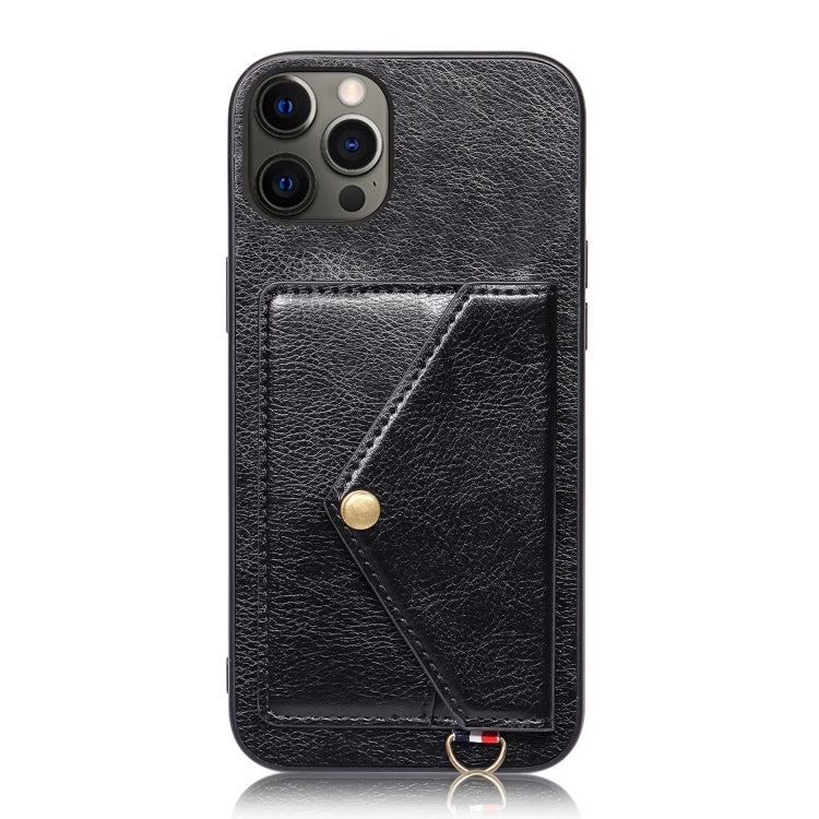 For iPhone 12 Pro Max Litchi Texture Silicone + PC + PU Leather Back Cover Shockproof Case with Card Slot