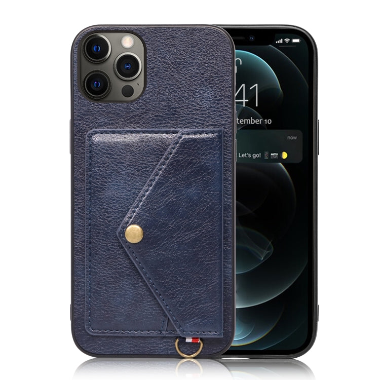 For iPhone 12 Pro Max Litchi Texture Silicone + PC + PU Leather Back Cover Shockproof Case with Card Slot