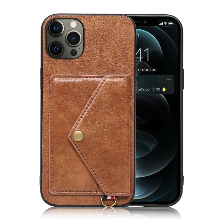 For iPhone 12 Pro Max Litchi Texture Silicone + PC + PU Leather Back Cover Shockproof Case with Card Slot