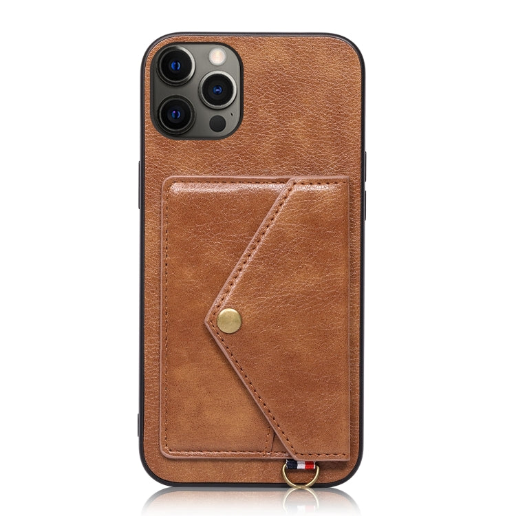 For iPhone 12 Pro Max Litchi Texture Silicone + PC + PU Leather Back Cover Shockproof Case with Card Slot