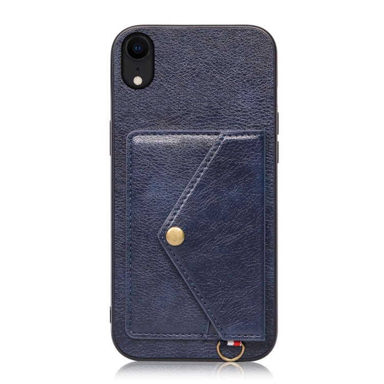 For iPhone XR Litchi Texture Silicone + PC + PU Leather Back Cover Shockproof Case with Card Slot