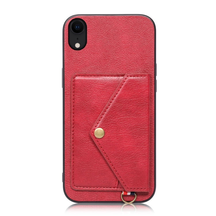 For iPhone XR Litchi Texture Silicone + PC + PU Leather Back Cover Shockproof Case with Card Slot