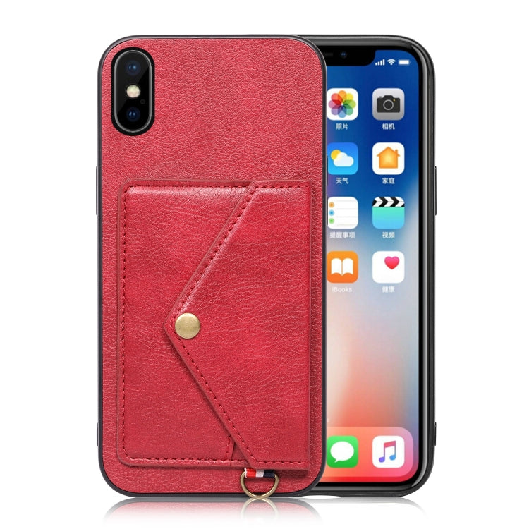 For iPhone XS Max Litchi Texture Silicone + PC + PU Leather Back Cover Shockproof Case with Card Slot