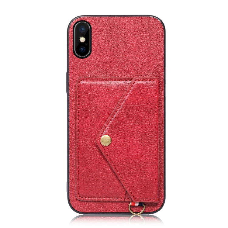 For iPhone XS Max Litchi Texture Silicone + PC + PU Leather Back Cover Shockproof Case with Card Slot