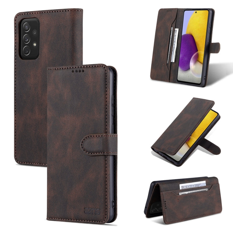For Samsung Galaxy A52 5G / 4G AZNS Dream II Skin Feel PU+TPU Horizontal Flip Leather Case with Holder & Card Slots & Wallet