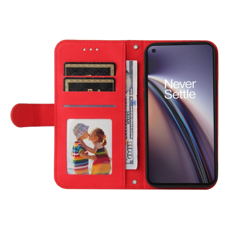 For OnePlus Nord CE 5G Skin Feel Life Tree Metal Button Horizontal Flip Leather Case with Holder & Card Slot & Wallet & Photo Frame & Strap