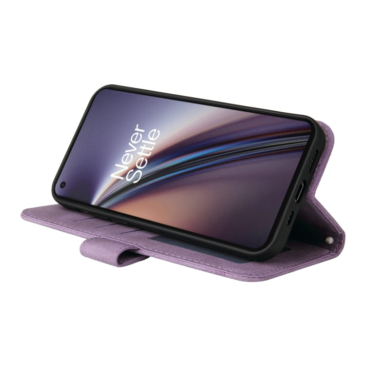 For OnePlus Nord CE 5G Skin Feel Life Tree Metal Button Horizontal Flip Leather Case with Holder & Card Slot & Wallet & Photo Frame & Strap