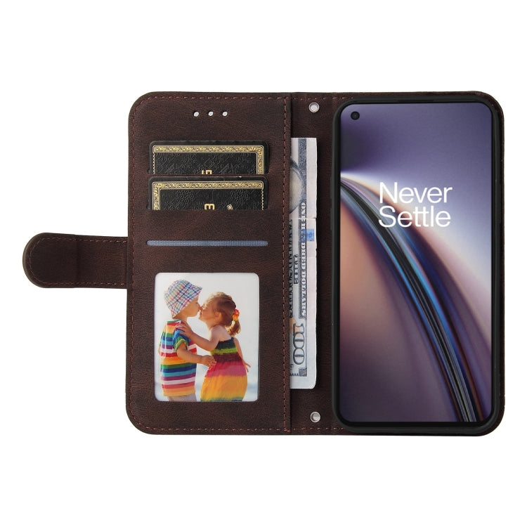 For OnePlus Nord CE 5G Skin Feel Life Tree Metal Button Horizontal Flip Leather Case with Holder & Card Slot & Wallet & Photo Frame & Strap