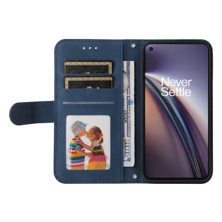 For OnePlus Nord CE 5G Skin Feel Life Tree Metal Button Horizontal Flip Leather Case with Holder & Card Slot & Wallet & Photo Frame & Strap