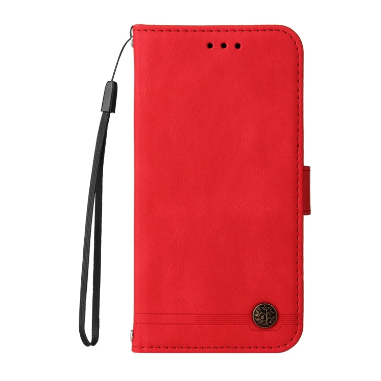 For Xiaomi Redmi 10 Skin Feel Life Tree Metal Button Horizontal Flip Leather Case with Holder & Card Slot & Wallet & Photo Frame & Strap
