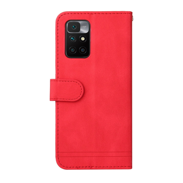For Xiaomi Redmi 10 Skin Feel Life Tree Metal Button Horizontal Flip Leather Case with Holder & Card Slot & Wallet & Photo Frame & Strap