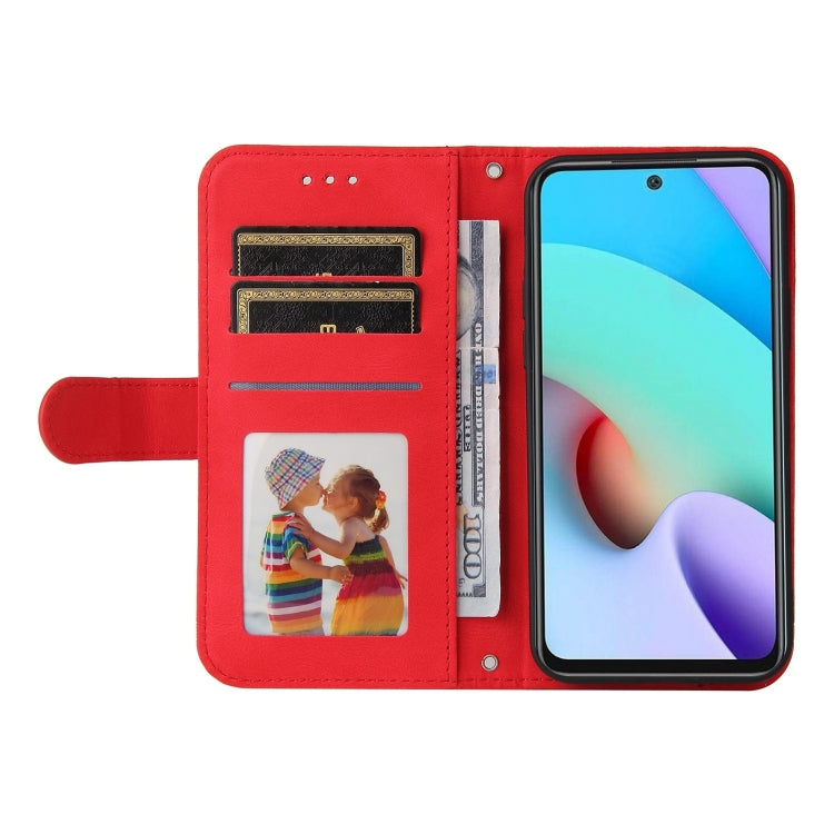 For Xiaomi Redmi 10 Skin Feel Life Tree Metal Button Horizontal Flip Leather Case with Holder & Card Slot & Wallet & Photo Frame & Strap