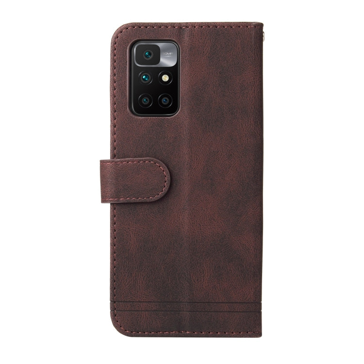 For Xiaomi Redmi 10 Skin Feel Life Tree Metal Button Horizontal Flip Leather Case with Holder & Card Slot & Wallet & Photo Frame & Strap