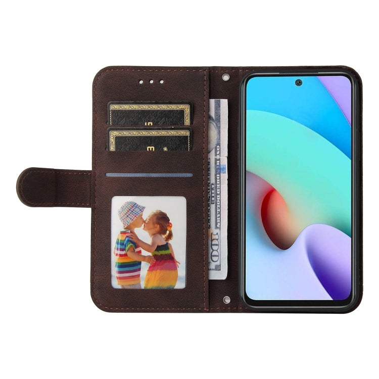 For Xiaomi Redmi 10 Skin Feel Life Tree Metal Button Horizontal Flip Leather Case with Holder & Card Slot & Wallet & Photo Frame & Strap