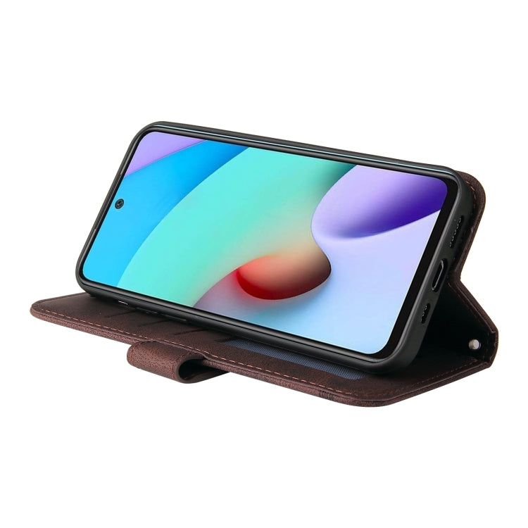 For Xiaomi Redmi 10 Skin Feel Life Tree Metal Button Horizontal Flip Leather Case with Holder & Card Slot & Wallet & Photo Frame & Strap